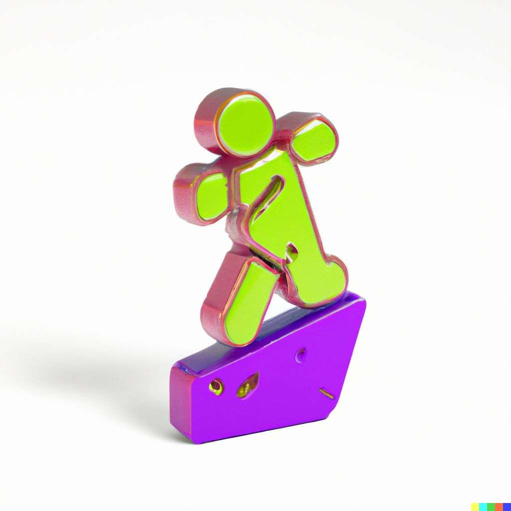 a brightly coloured, detailed icon of the discovery of gravity emoji, 3D low poly render, isometric perspective on white background